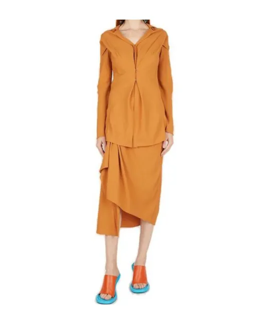 Kiko Kostadinov High-Waist Straight Hem Midi Skirt