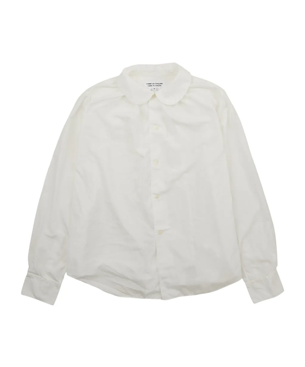 Round Collar Shirt White