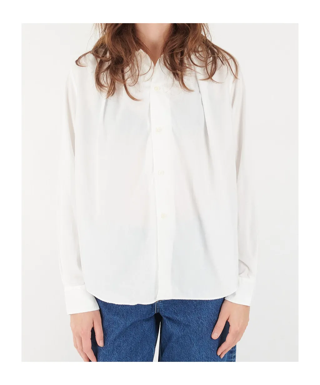 Round Collar Shirt White