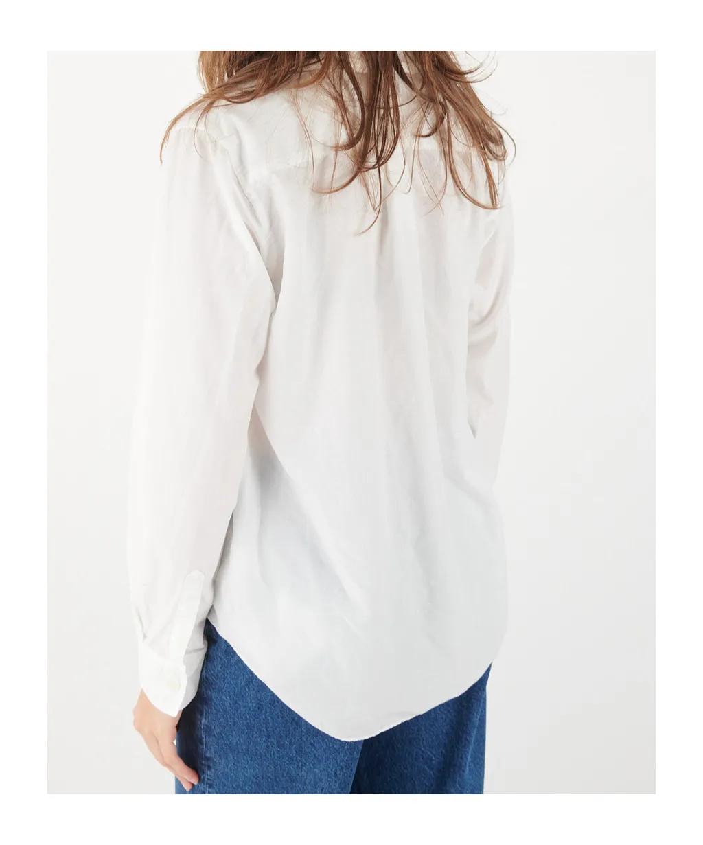 Round Collar Shirt White