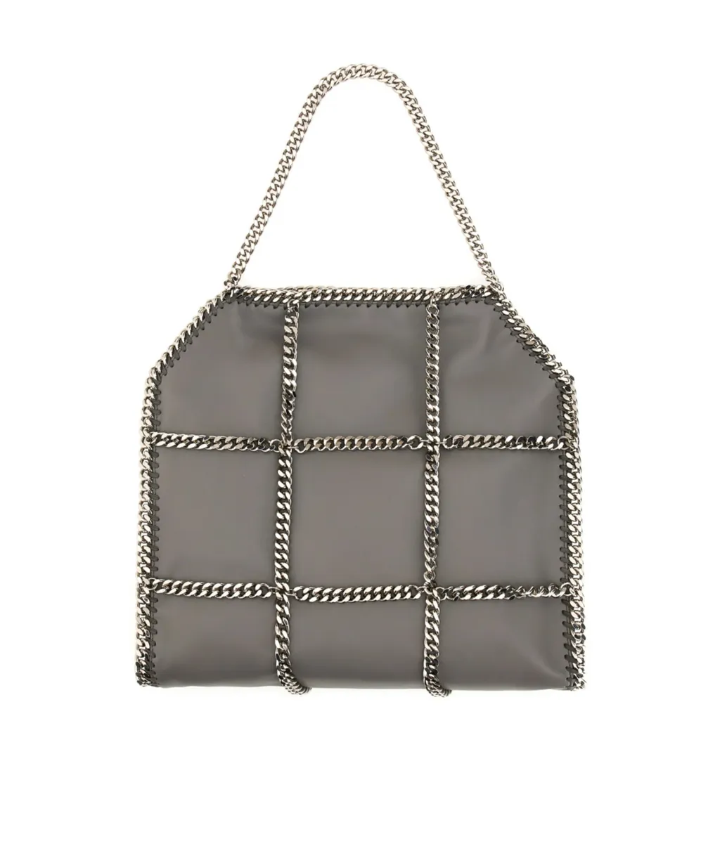 Stella Mccartney Logo Engraved Chain Detailed Shoulder Bag