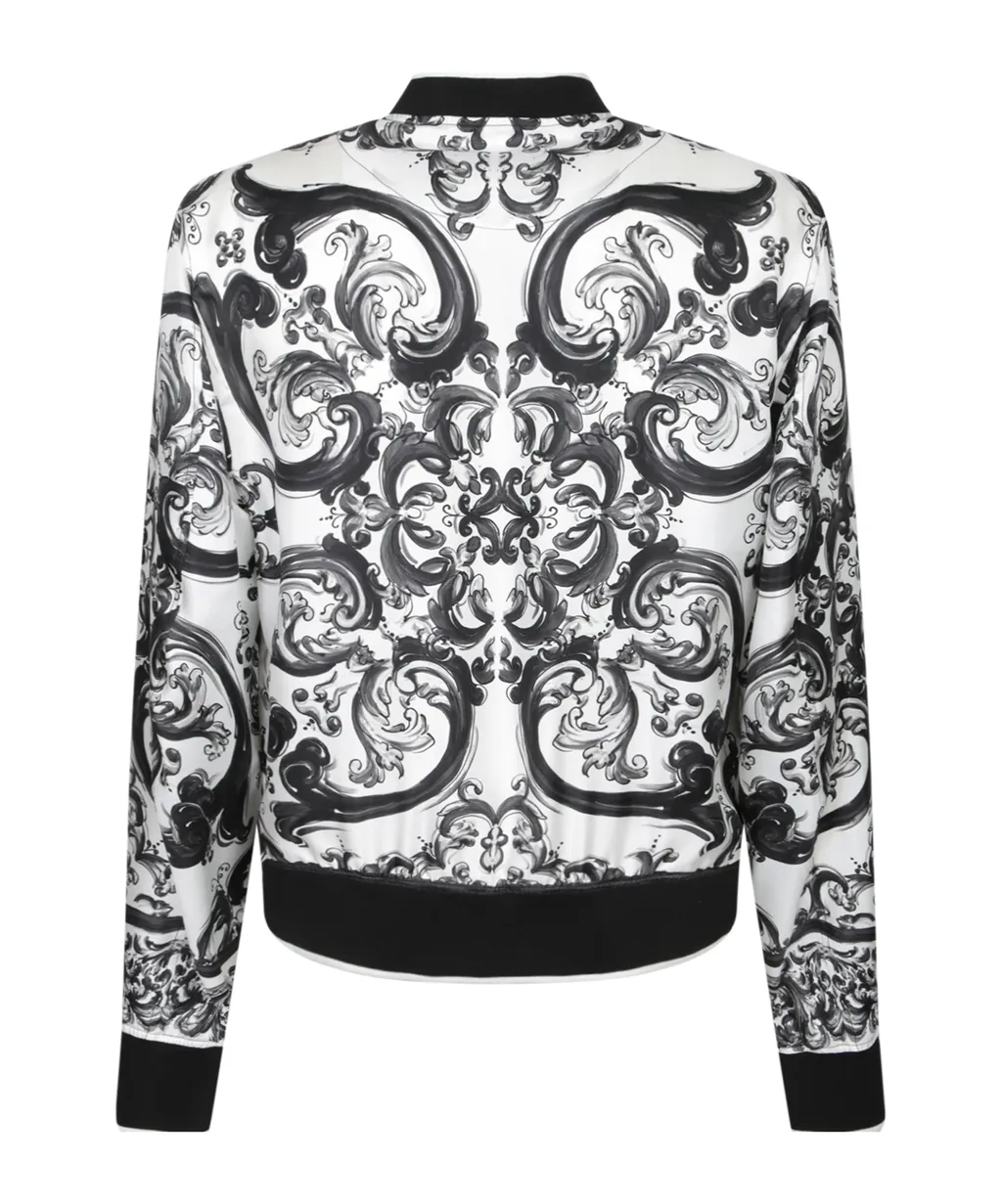 Maiolica Pattern Bomber Jacket