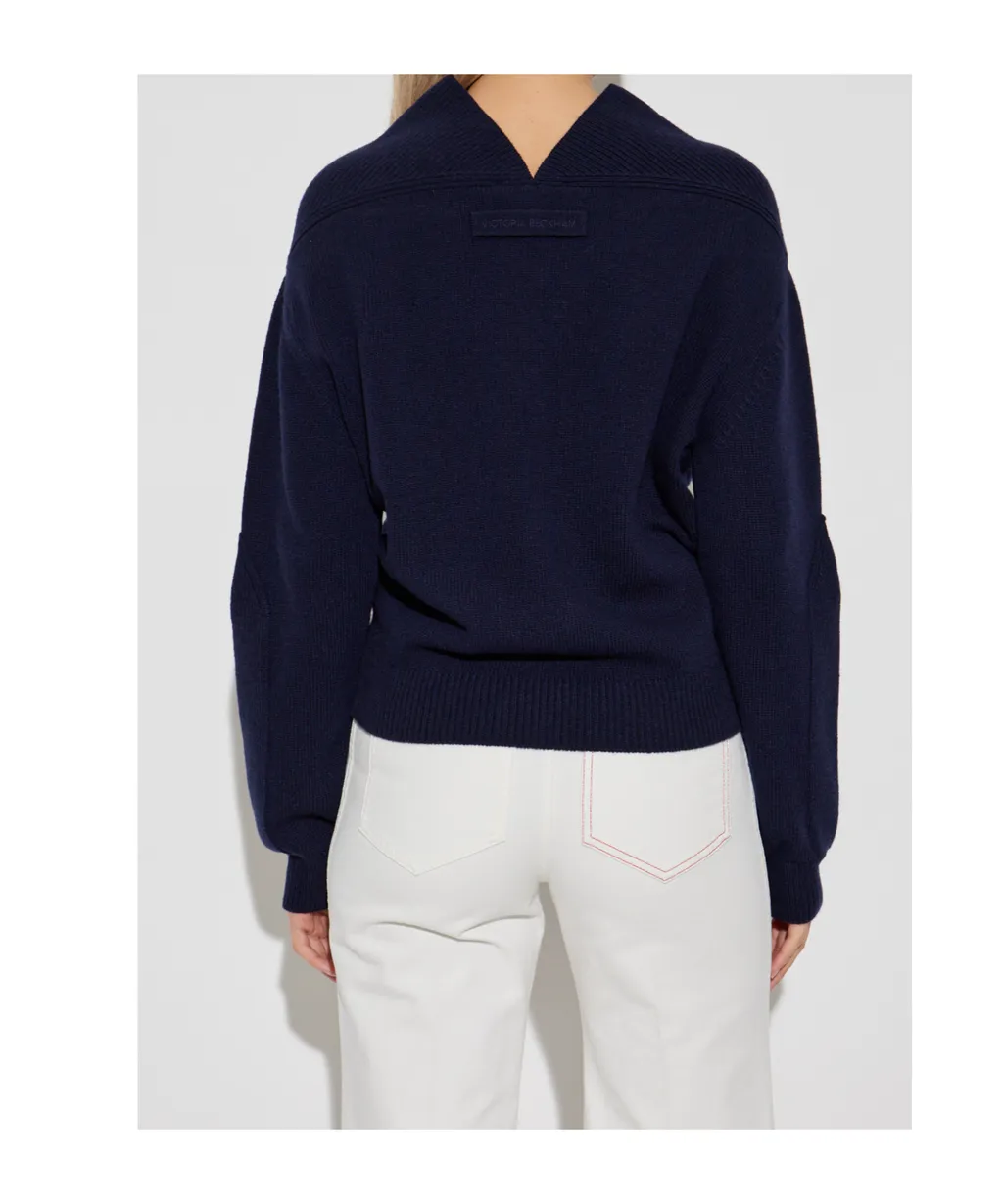 Victoria Beckham Long Sleeve V-Neck Jumper