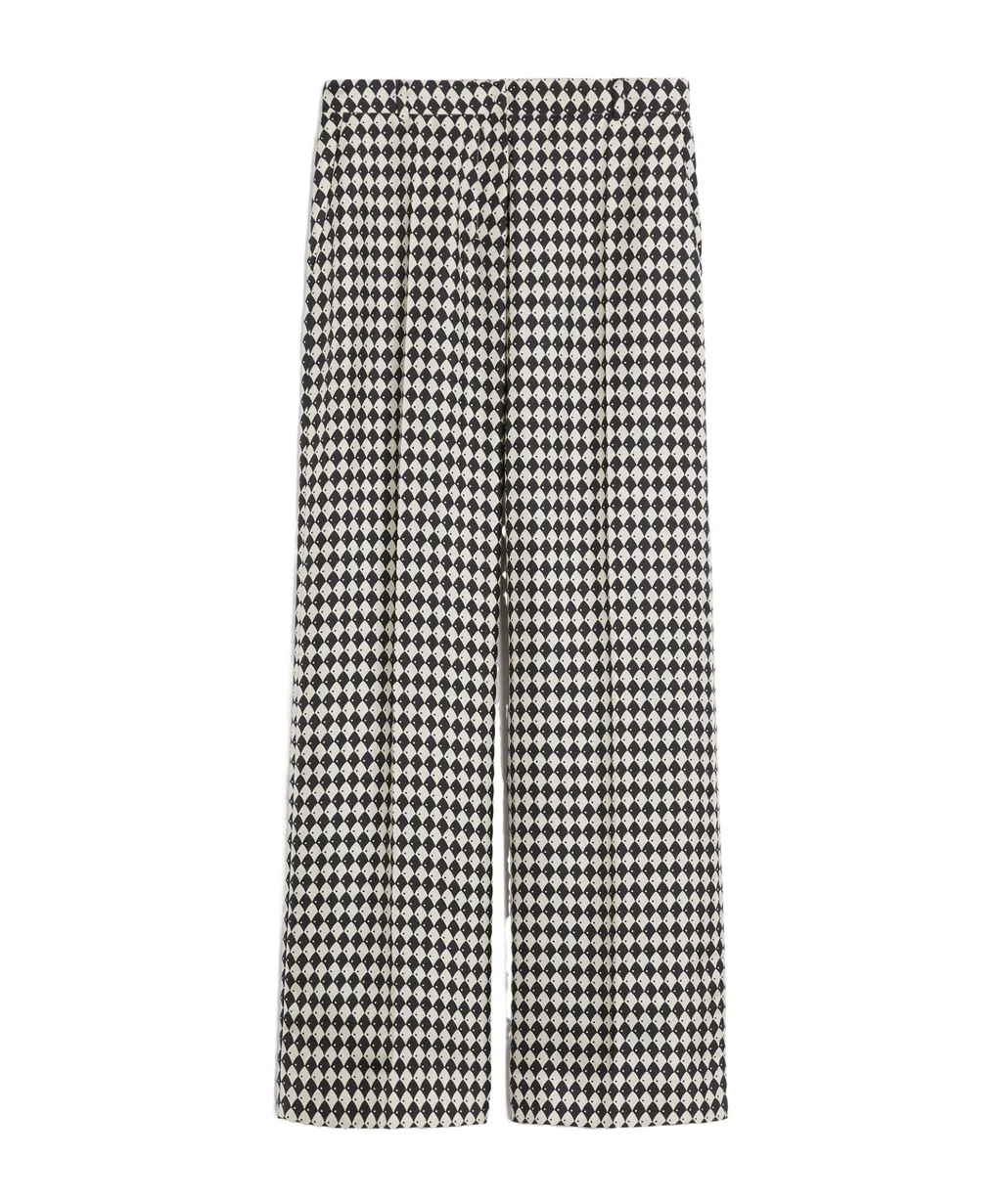 Flared Printed Silk Trousers