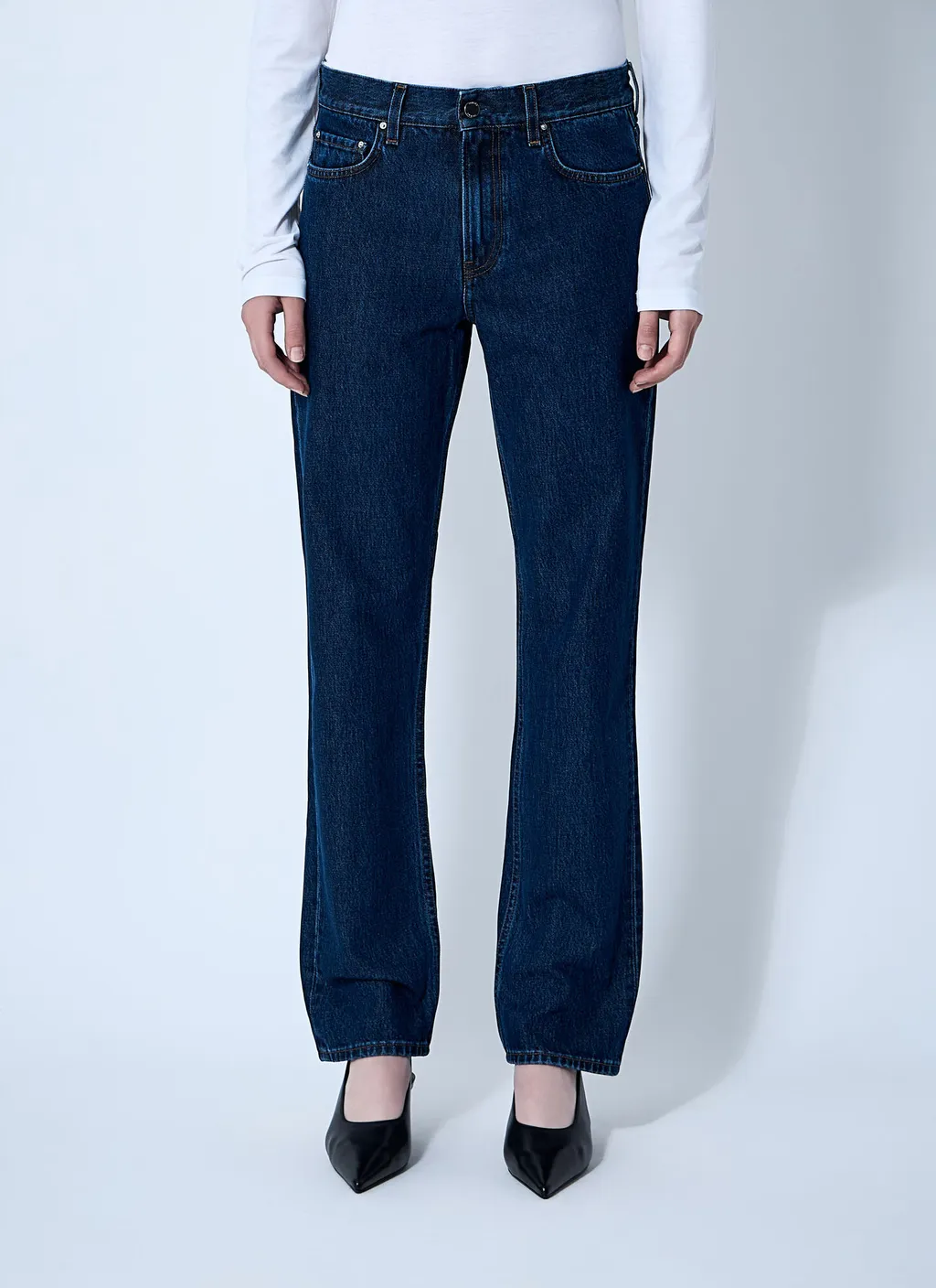 TotÊMe Logo Patch Straight-Leg Jeans