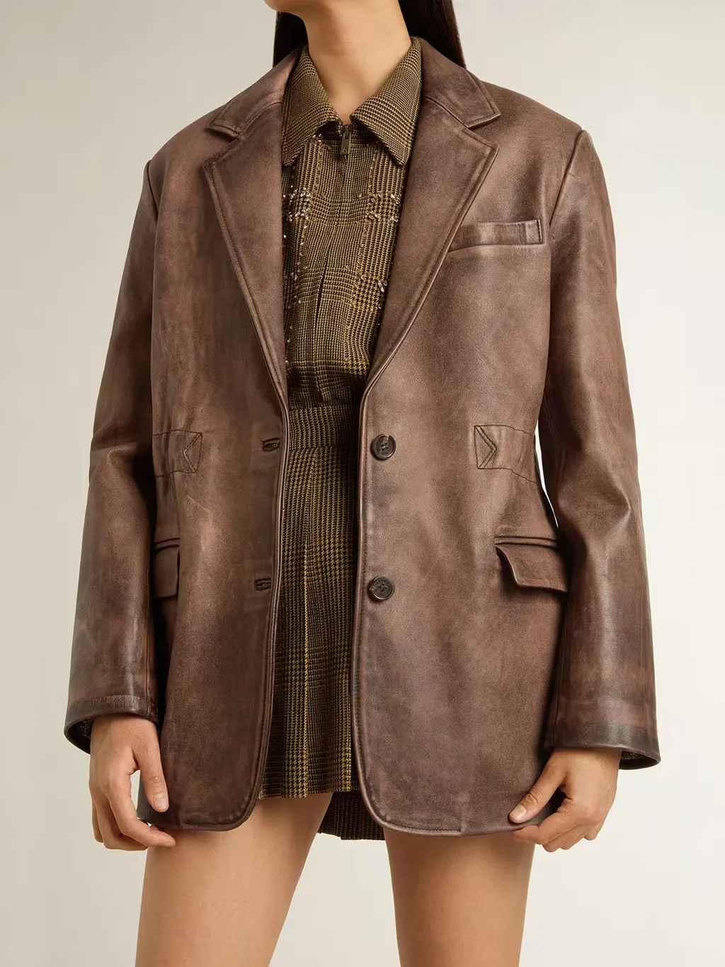 Golden Goose Deluxe Brand Single Breasted Leather Jacket