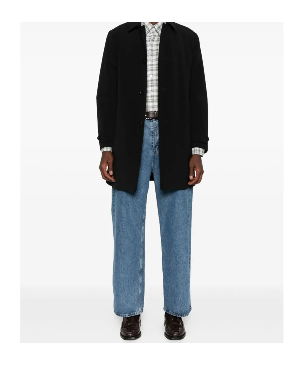 Buttoned Single-Breasted Coat