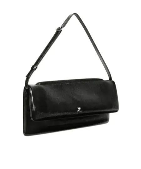 CourrÈGes Cuff Naplack Leather Clutch Bag