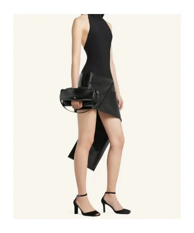 CourrÈGes Cuff Naplack Leather Clutch Bag