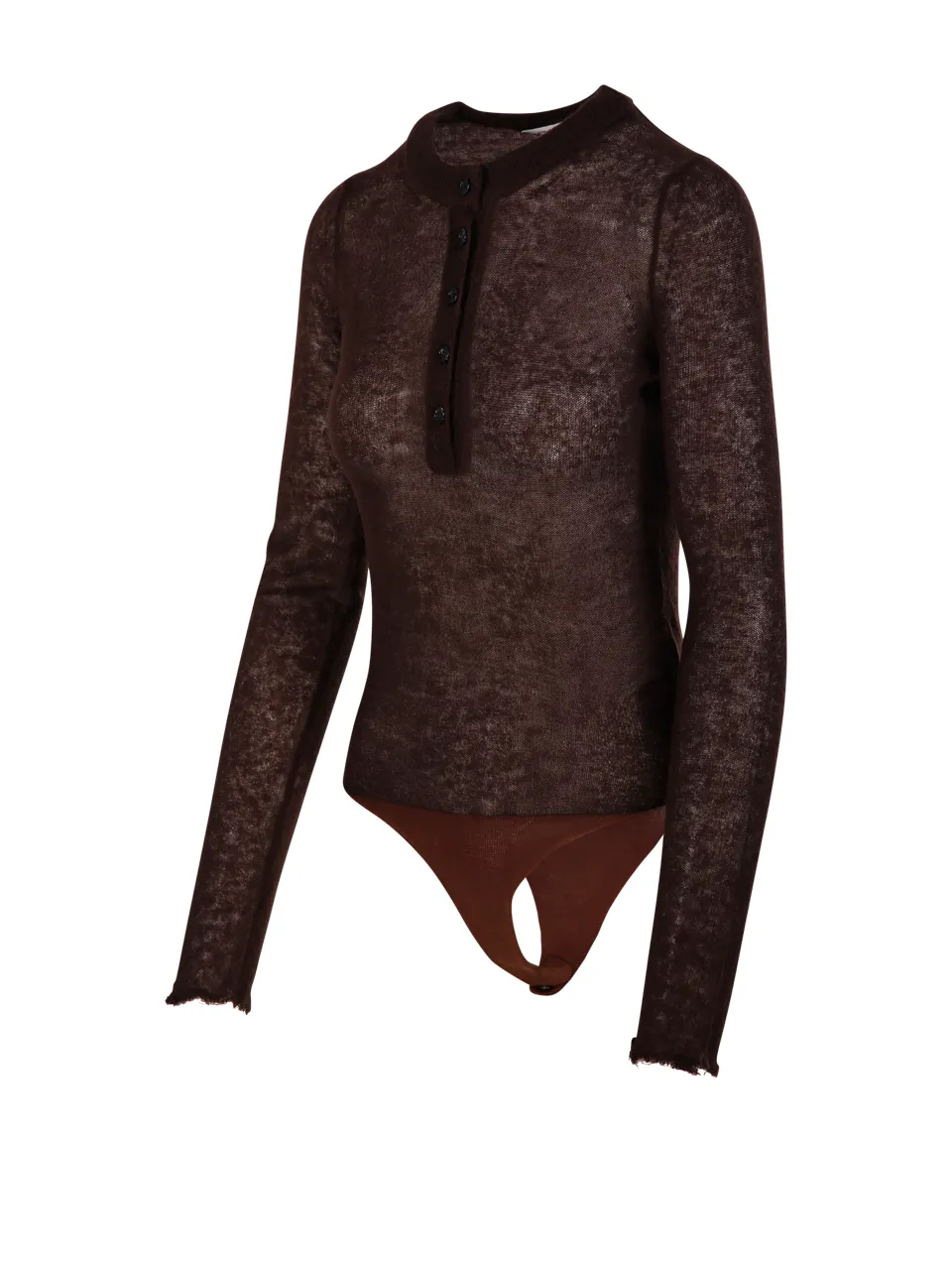 Button-Front Long-Sleeve Bodysuit