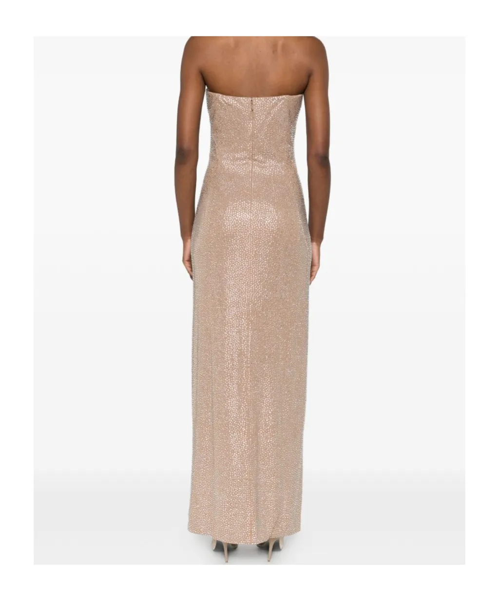 Crystal-Embellished Side-Split Maxi Dress