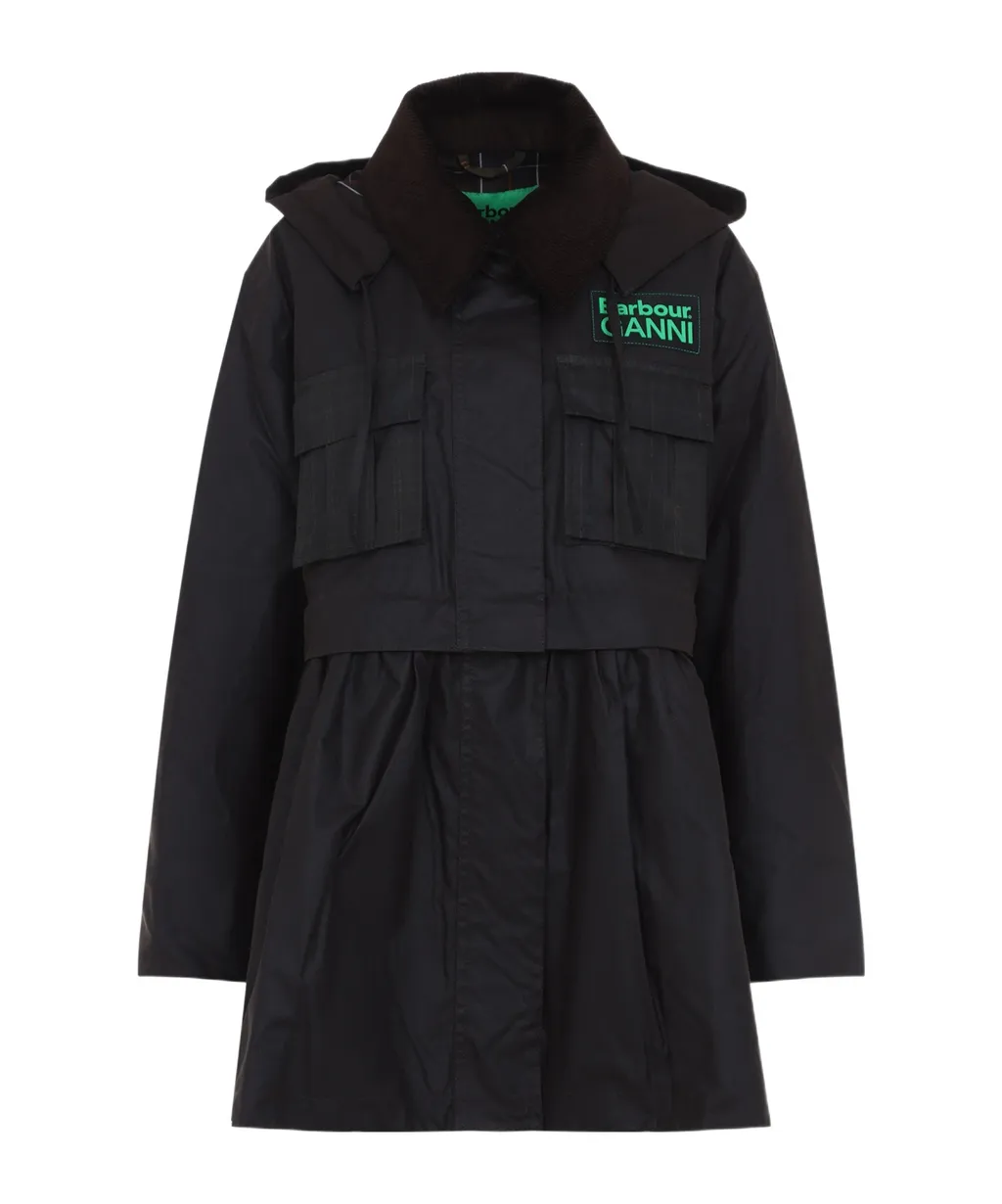 Barbour X Ganni Peplum Waxed Jacket