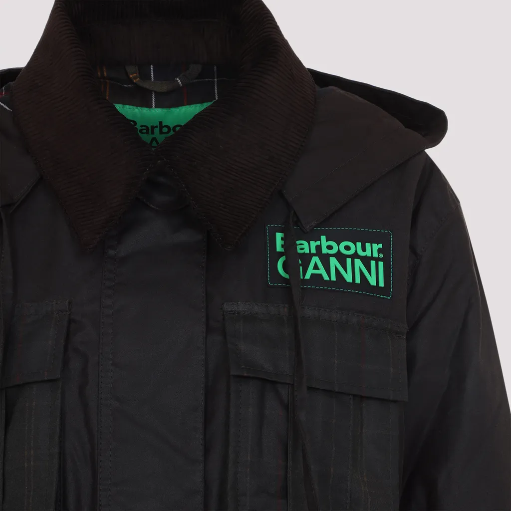 Barbour X Ganni Peplum Waxed Jacket