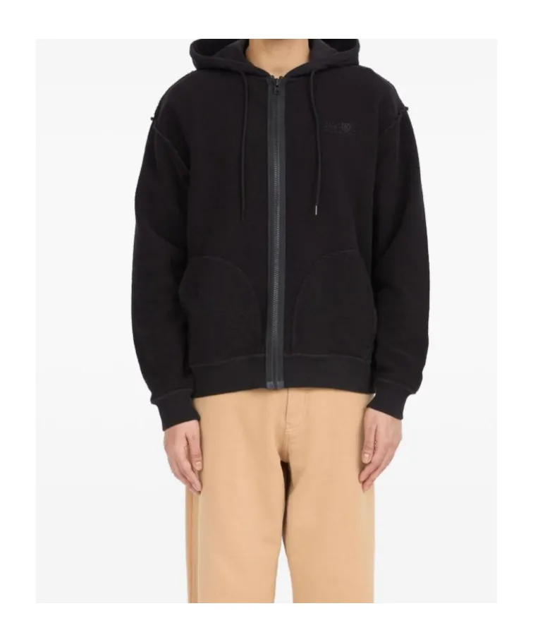 Mm6 Maison Margiela Zip-Up Drawstring Hoodie