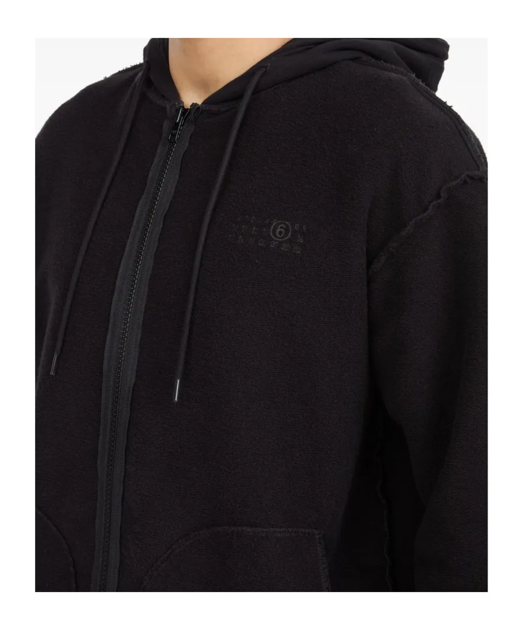 Mm6 Maison Margiela Zip-Up Drawstring Hoodie