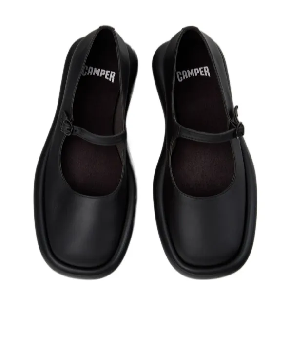 Camper Onda Buckle-Strap Round-Toe Ballet Flats