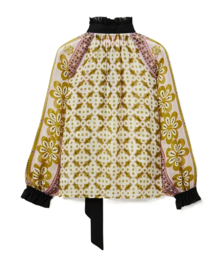 Cerere Ruffled High-Neck Blouse