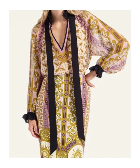 Cerere Ruffled High-Neck Blouse