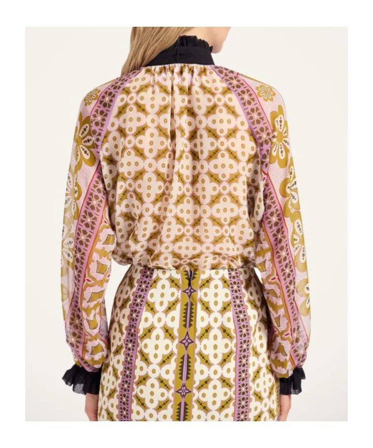 Cerere Ruffled High-Neck Blouse