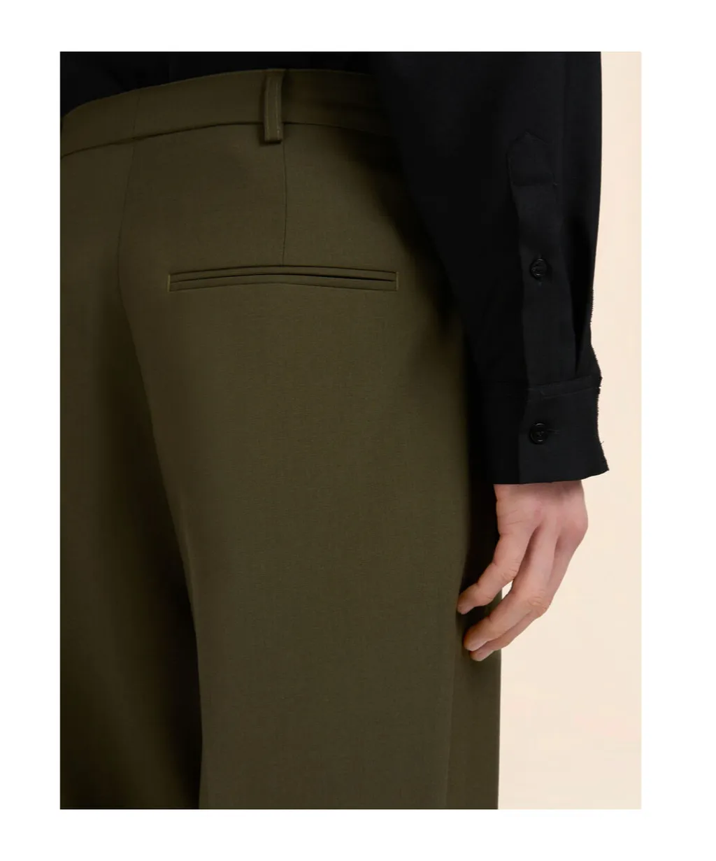 Deep Green Wool Trousers