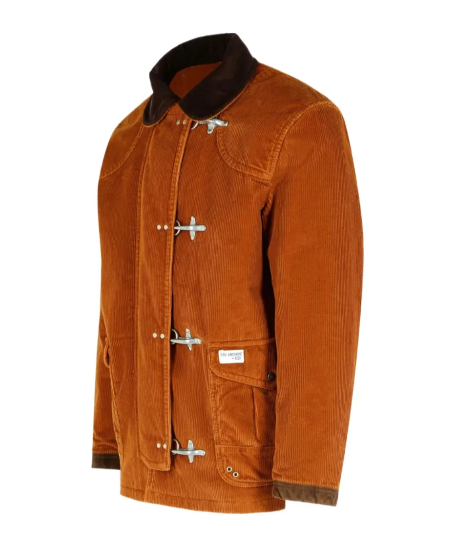 Fay Toggle Fastening Corduroy Jacket