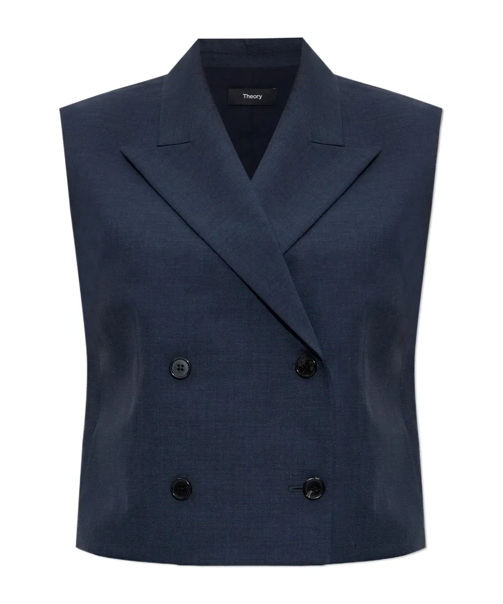 Theory Double Breasted V-Neck Vest