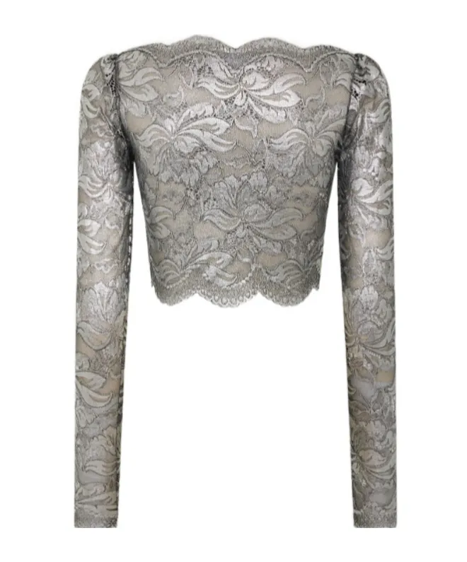 Rabanne Lace Detailed Cropped Top