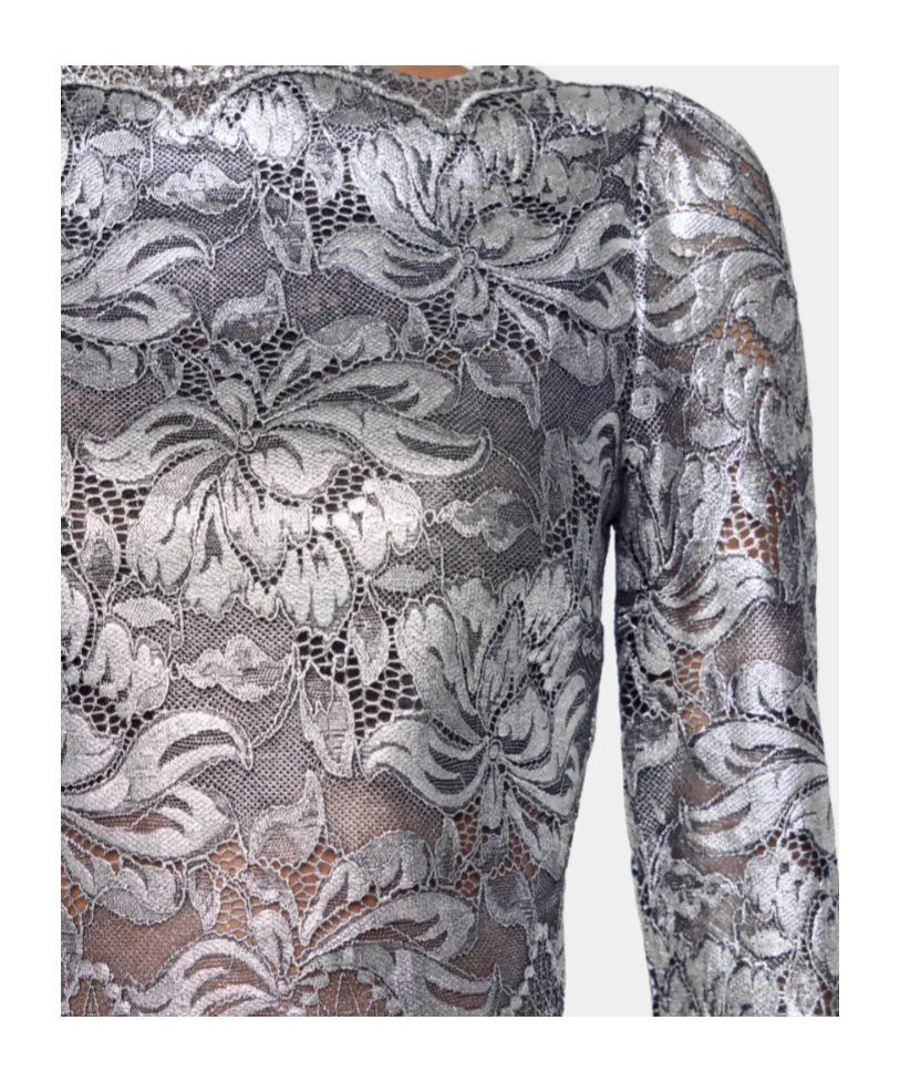 Rabanne Lace Detailed Cropped Top