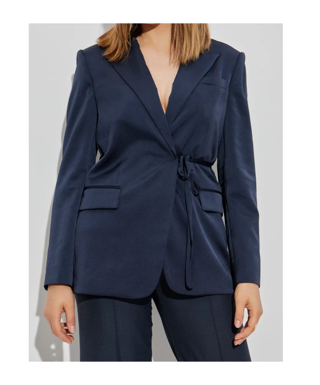 Theory Tied-Waist Tailored Blazer