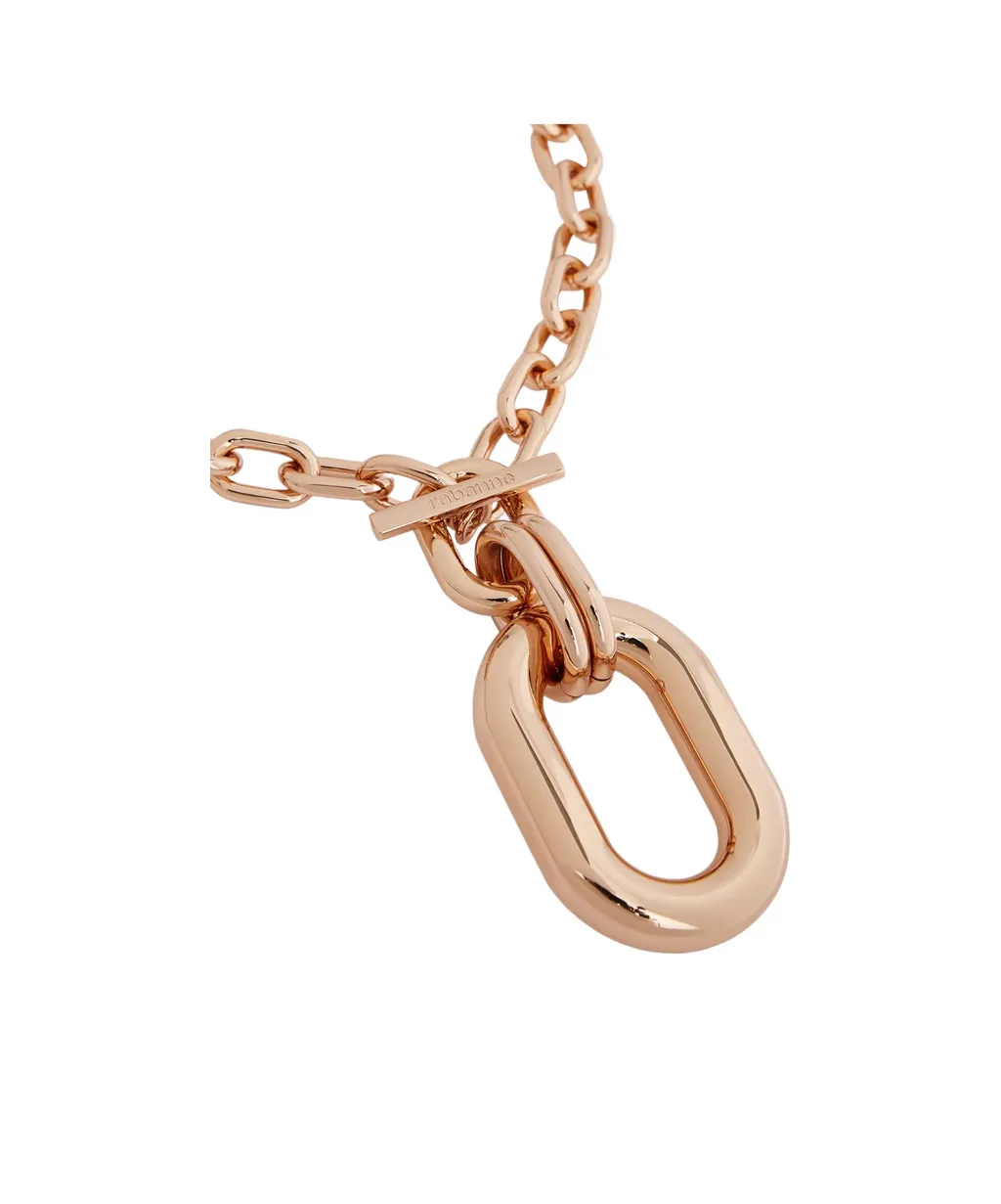 Rabanne Xl Link Logo Engraved Necklace