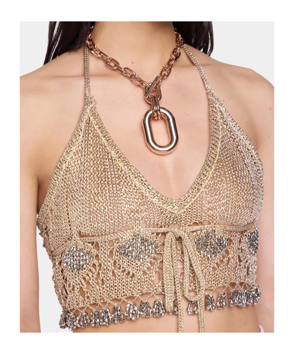 Rabanne Xl Link Logo Engraved Necklace