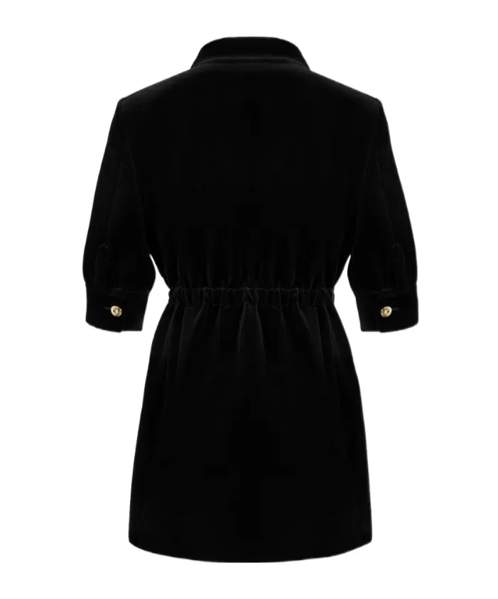 Velvet Double-Breasted Dress