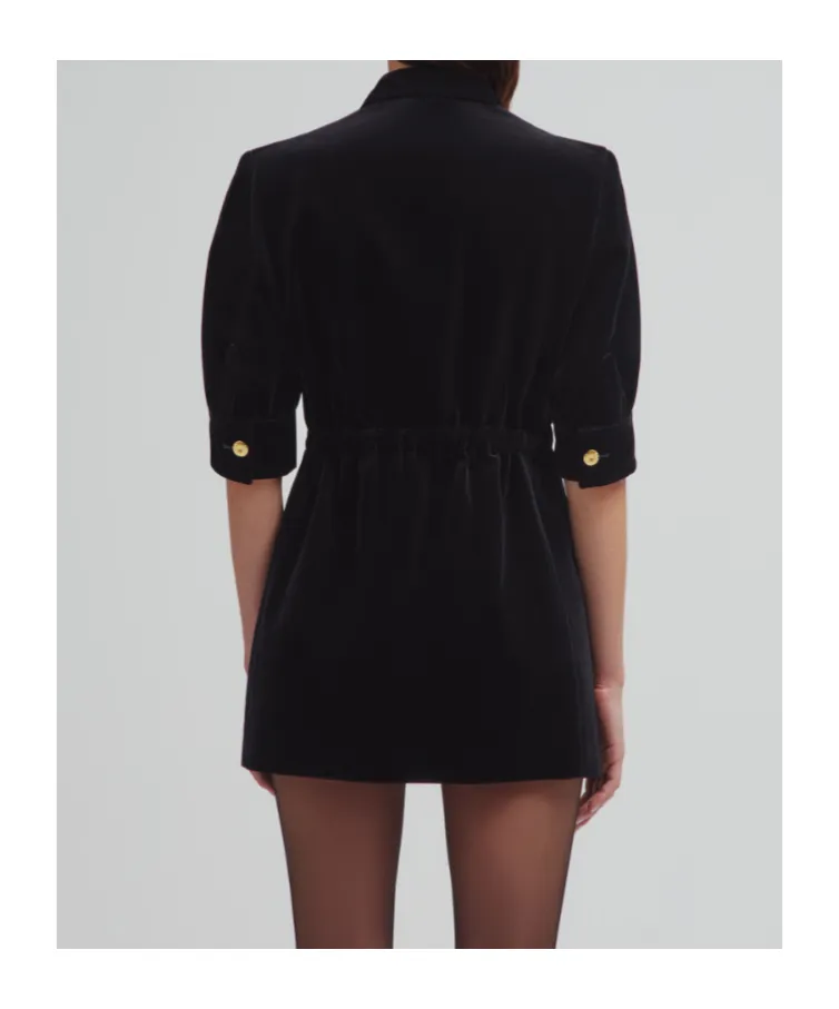 Velvet Double-Breasted Dress