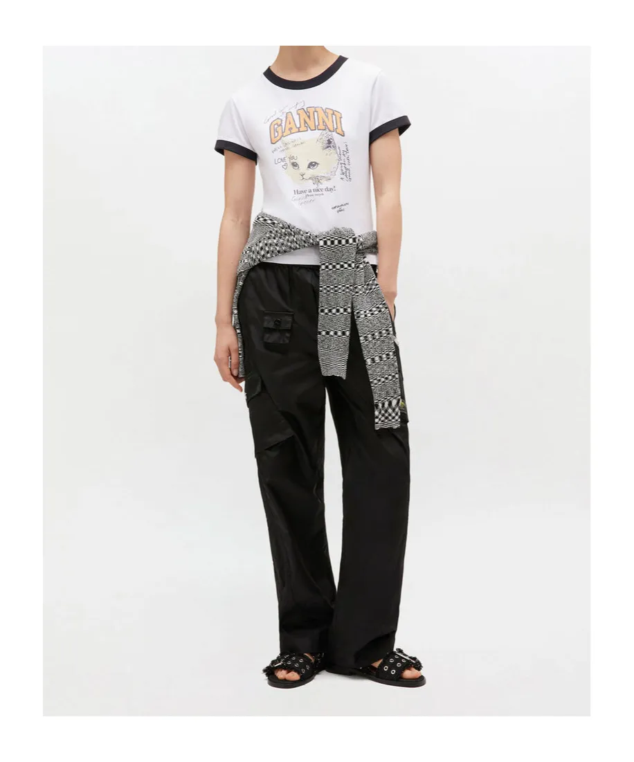 White Cropped Kitty T-Shirt