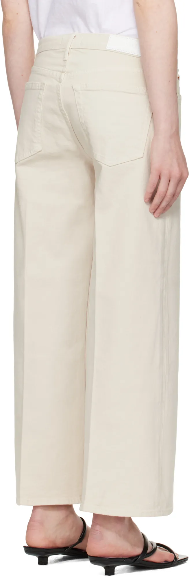 Off-White Comfort Stretch Wide Leg Crop Jeans