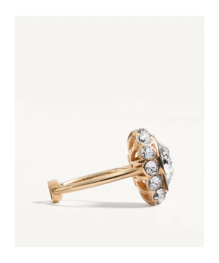 Vlogo Signature Ring In Metal, Enamel And Crystals