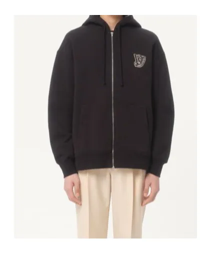 Valentino	Logo Embroidered Zip-Up Hoodie