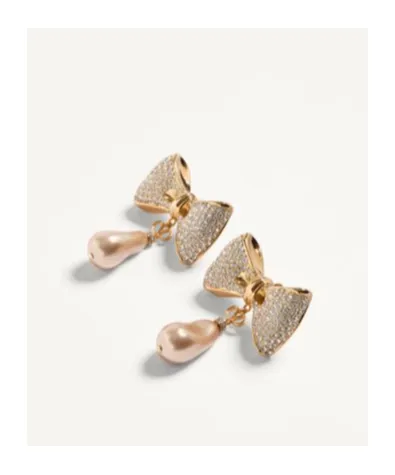 San Fin Metal Earrings With Swarovski® Crystals And Pearls
