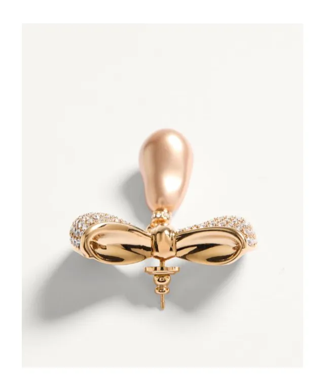 San Fin Metal Earrings With Swarovski® Crystals And Pearls