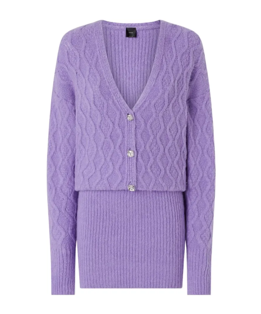 Cable-Knit Button Dress