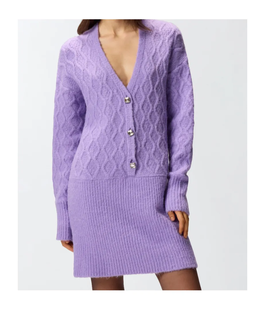Cable-Knit Button Dress