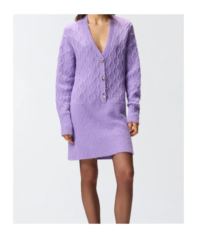 Cable-Knit Button Dress