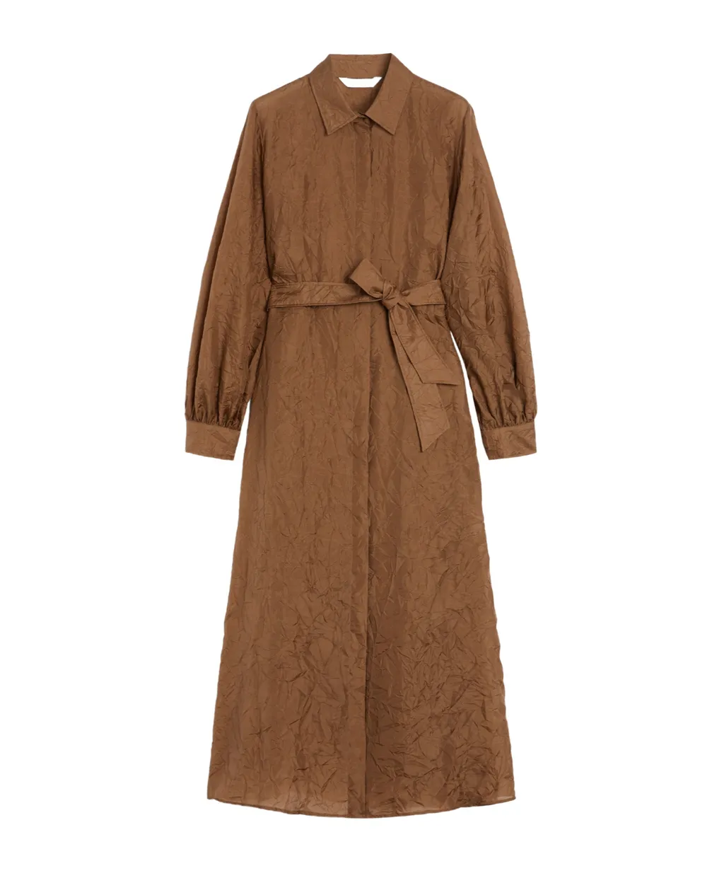 Silk Canvas Shirt Dress