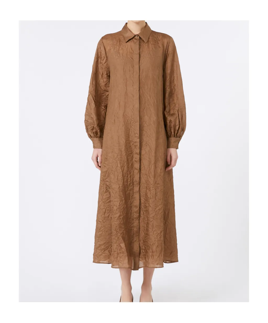 Silk Canvas Shirt Dress
