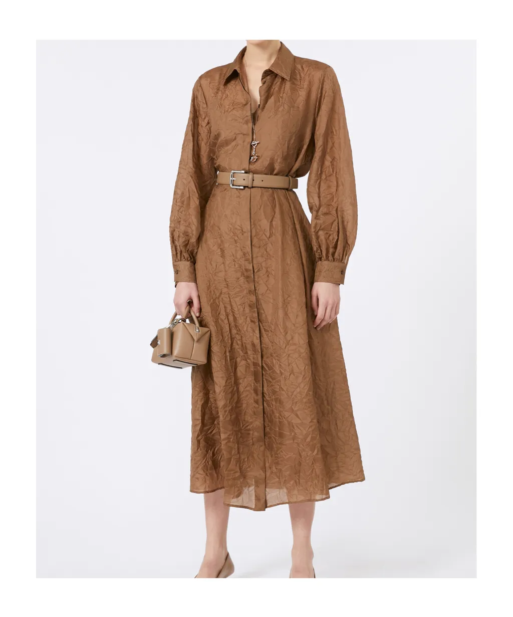 Silk Canvas Shirt Dress