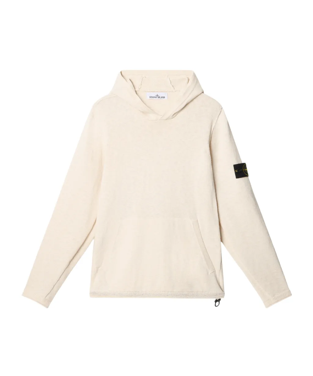 Hooded Jumper With Contrast Bands And Bottom Drawstring