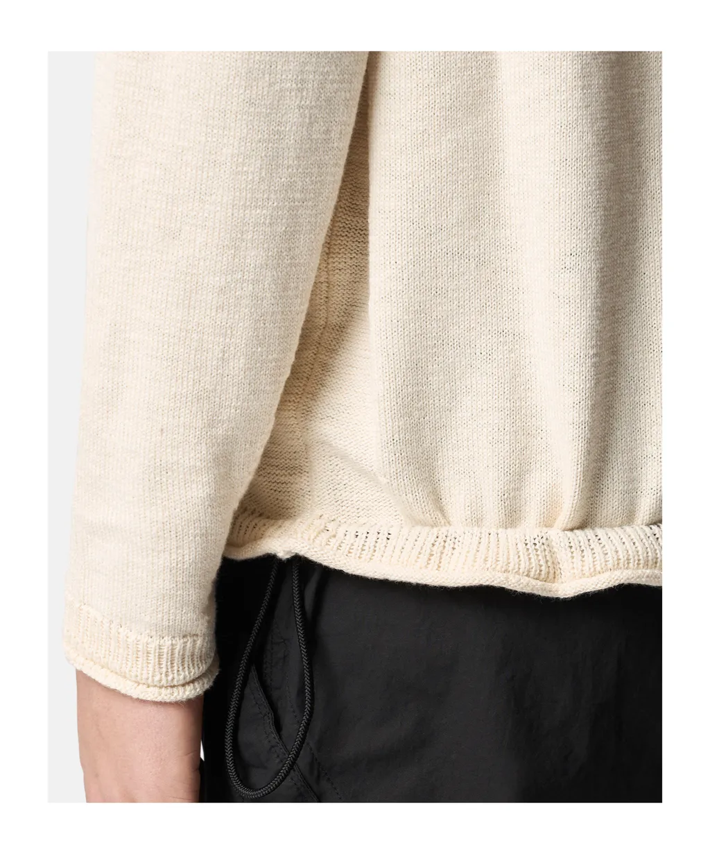 Hooded Jumper With Contrast Bands And Bottom Drawstring