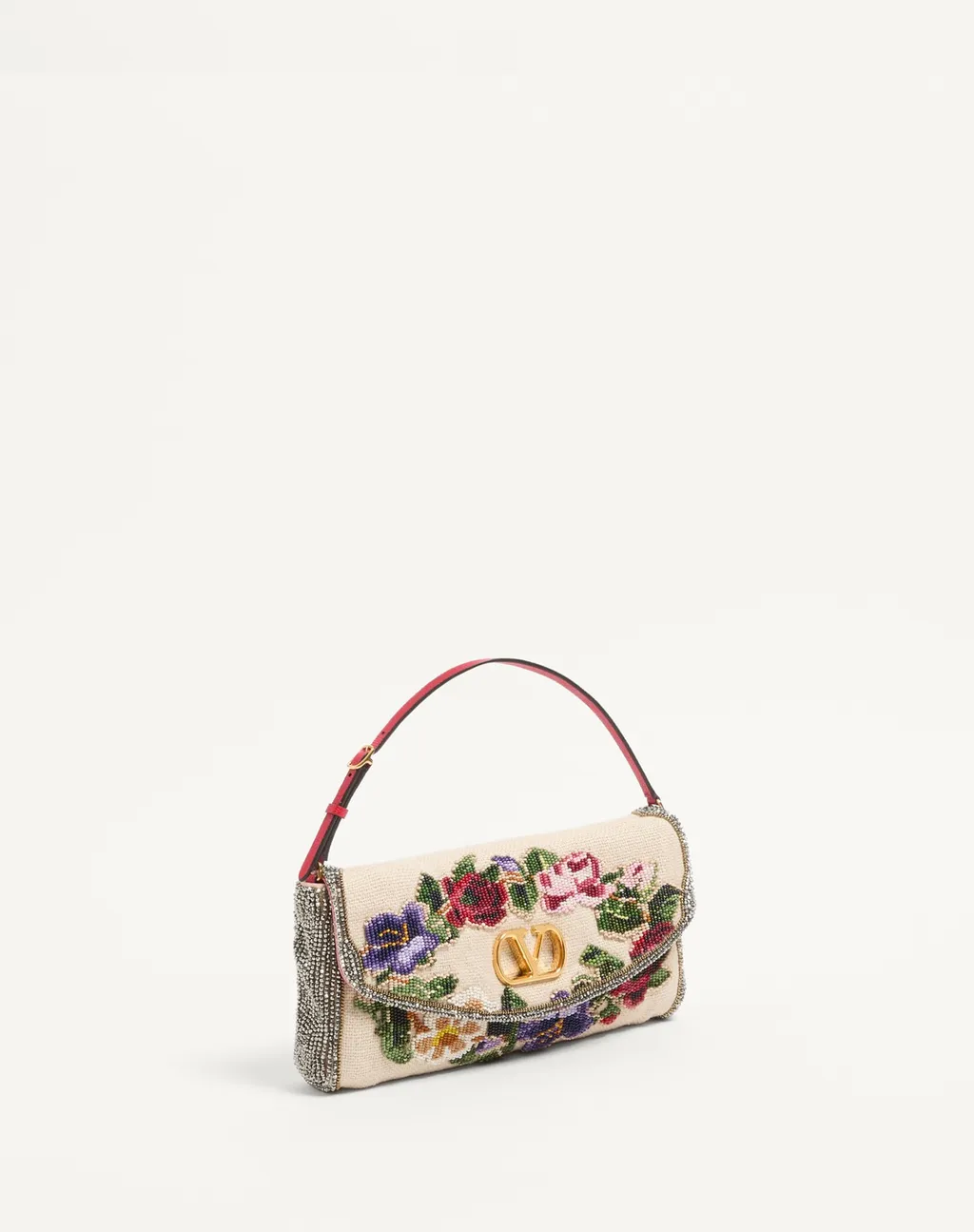 Valentino Garavani Devain Embroidered Small Shoulder Bag