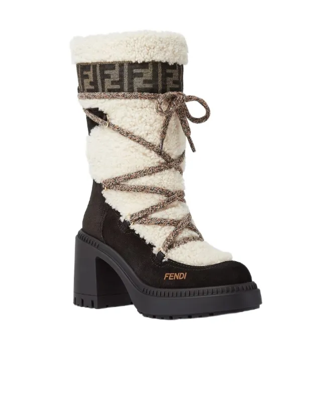 Apres Chic White Shearling And Suede Boots