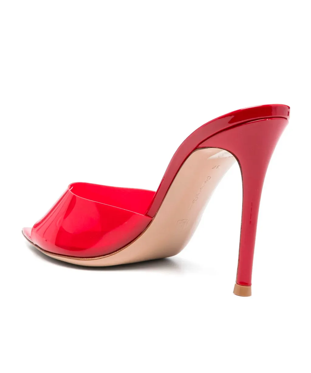 100Mm Leather Heeled Mules